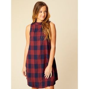 ALTAR’D STATE Red Plaid Sleeveless Dress